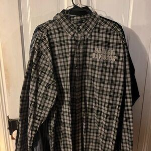 Harley-Davidson Men's Gray Plaid Button Down Shirt